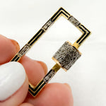 Load image into Gallery viewer, DC083A. Diamond Sterling Silver Rectangle Enamel Carabiner Clasp
