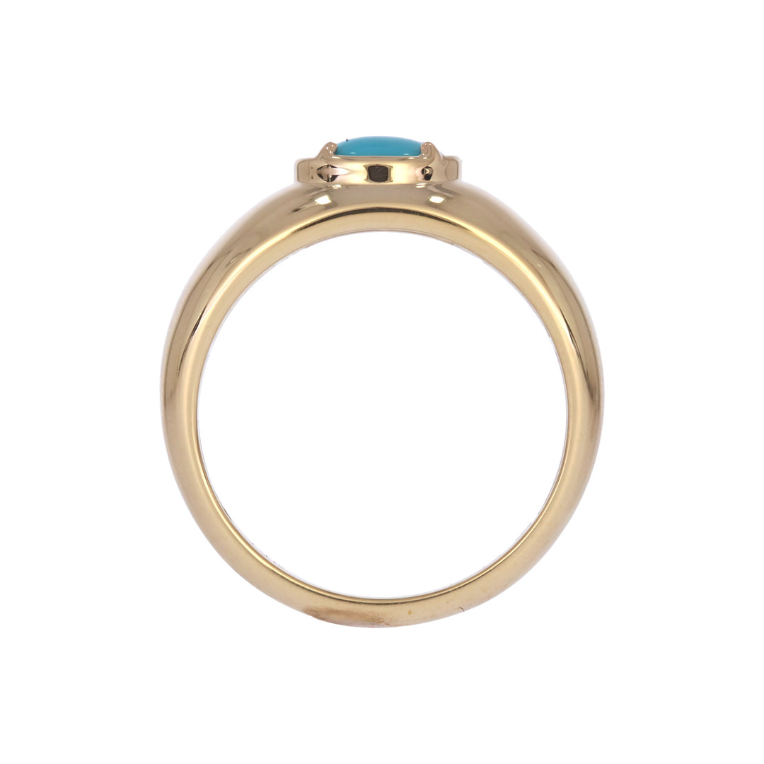 CR97435TQ7X5. 14k Solid Gold Turquoise Fancy Ring
