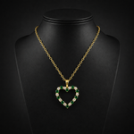 Load image into Gallery viewer, PHD38921. 14K Solid Gold Diamond and Gemstone Heart Shape Necklace