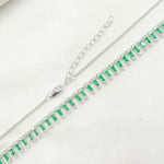 Load image into Gallery viewer, 14K Solid White Gold Diamond Bars Necklace. NFP70815
