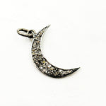 Load image into Gallery viewer, DC086. Diamond Sterling Silver Moon Pendant
