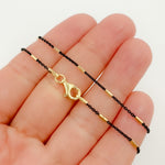 Load image into Gallery viewer, Z9GB1F. Oxidized 925 Sterling Silver Satellite Gold Plated Tube Necklace
