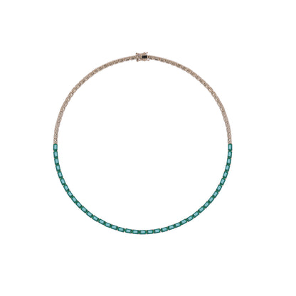 CN97277-5X3. 14K Solid Gold Gemstone Necklace