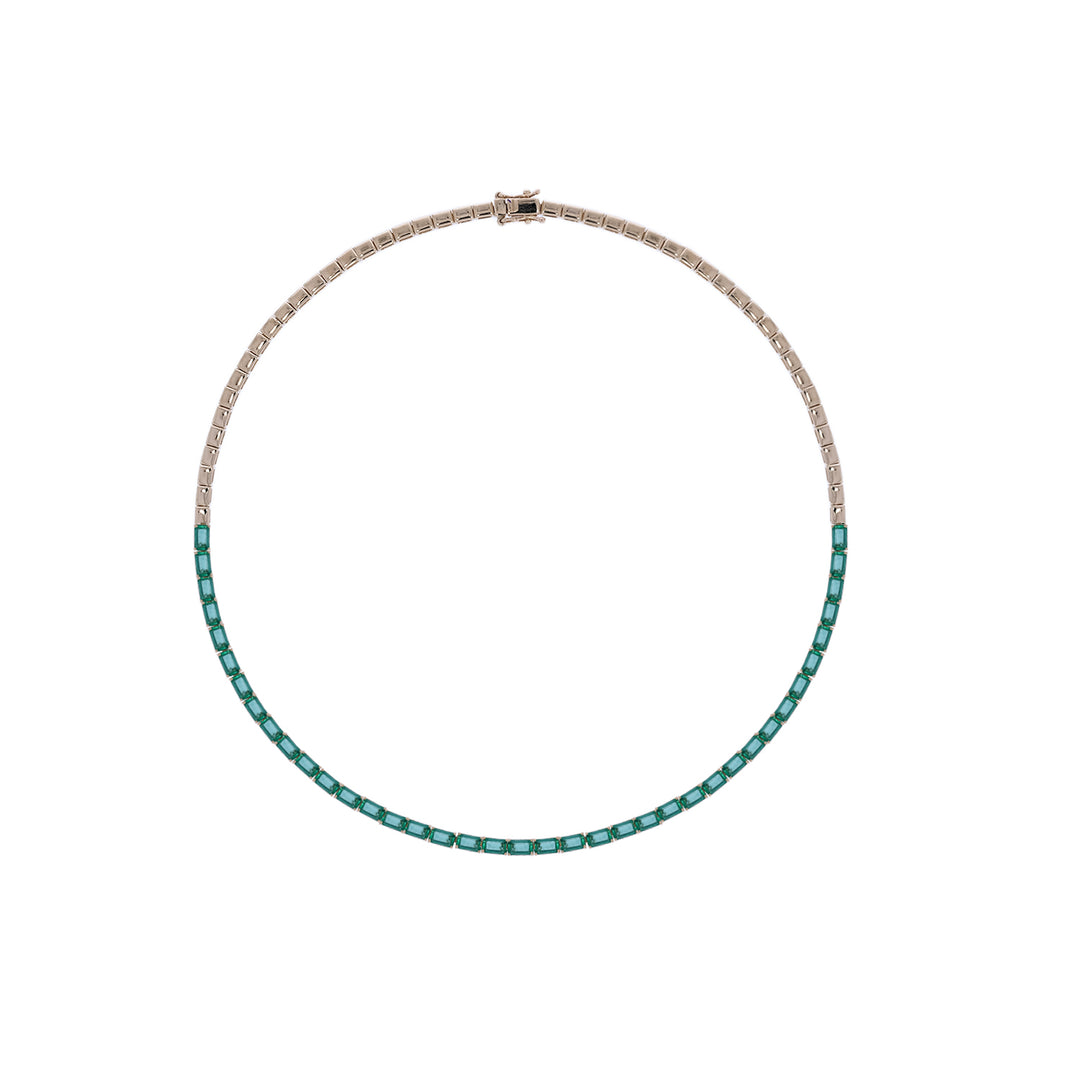 CN97277-5X3. 14K Solid Gold Gemstone Necklace