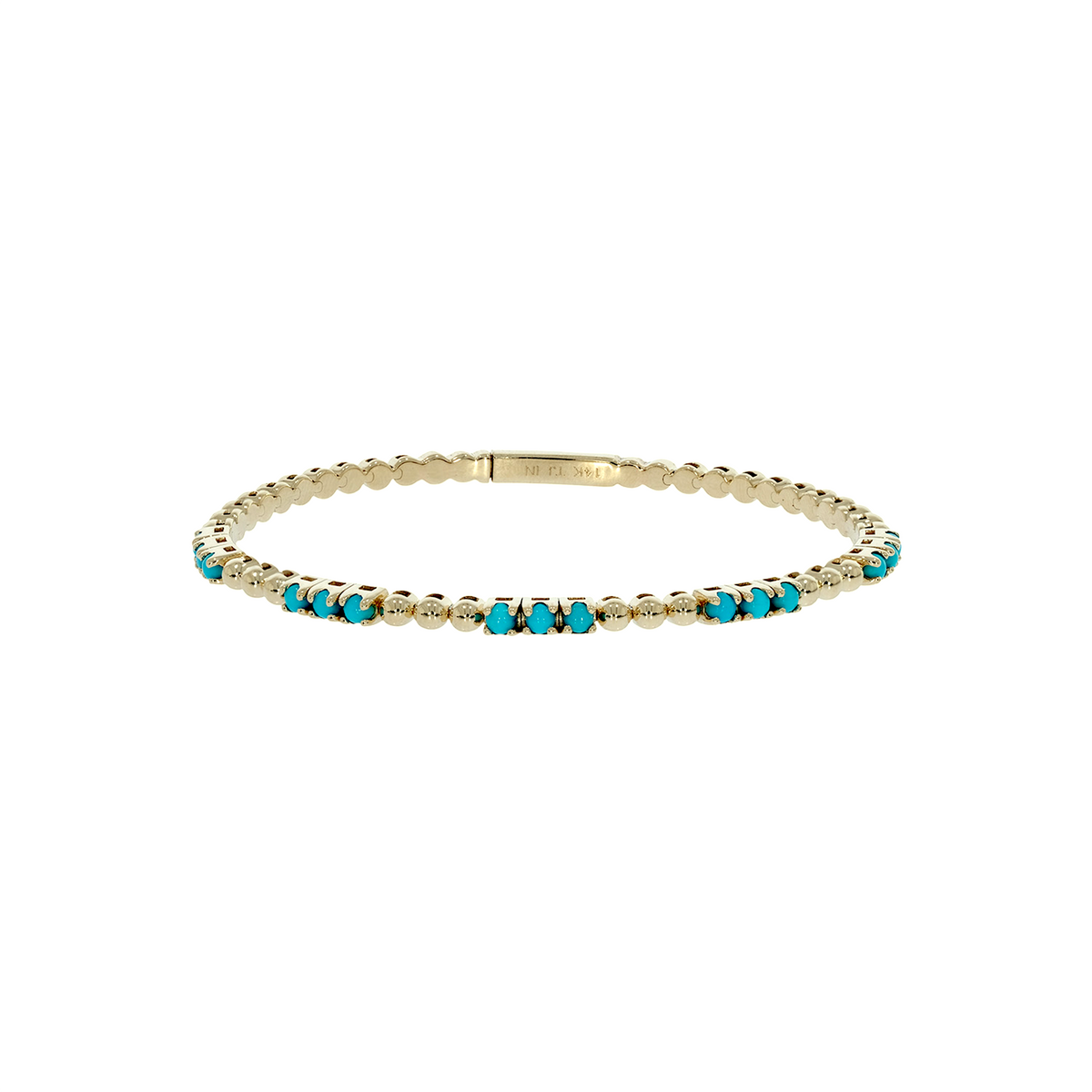 BNZ68568. 14K Solid Yellow Gold Gemstone Bangle