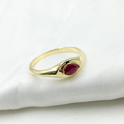 14K Solid Gold Gemstone Ring.
