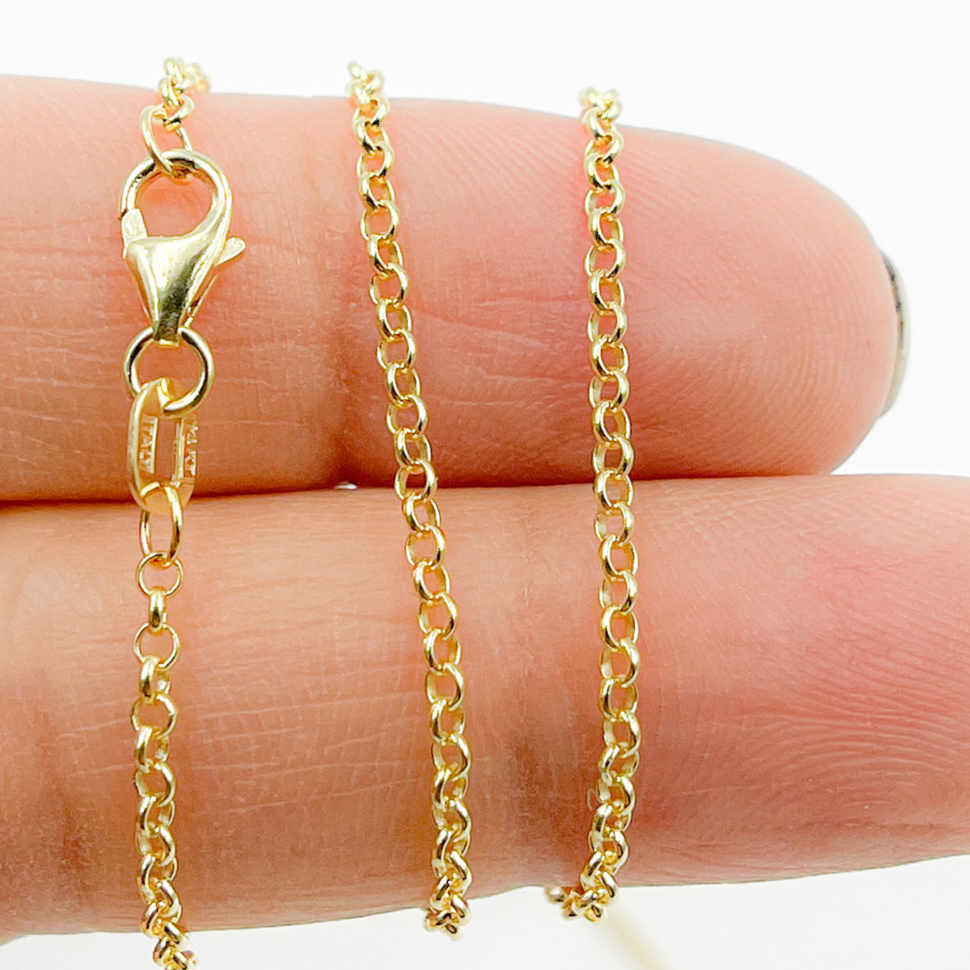 14K Solid Gold Rolo Chain