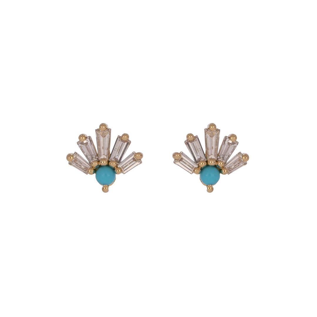 EFD54403. 18K Solid Gold Diamond & Gemstone Earring