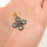 Load image into Gallery viewer, DSP037. Diamond Sterling Silver Flower Pendant with Gemstone
