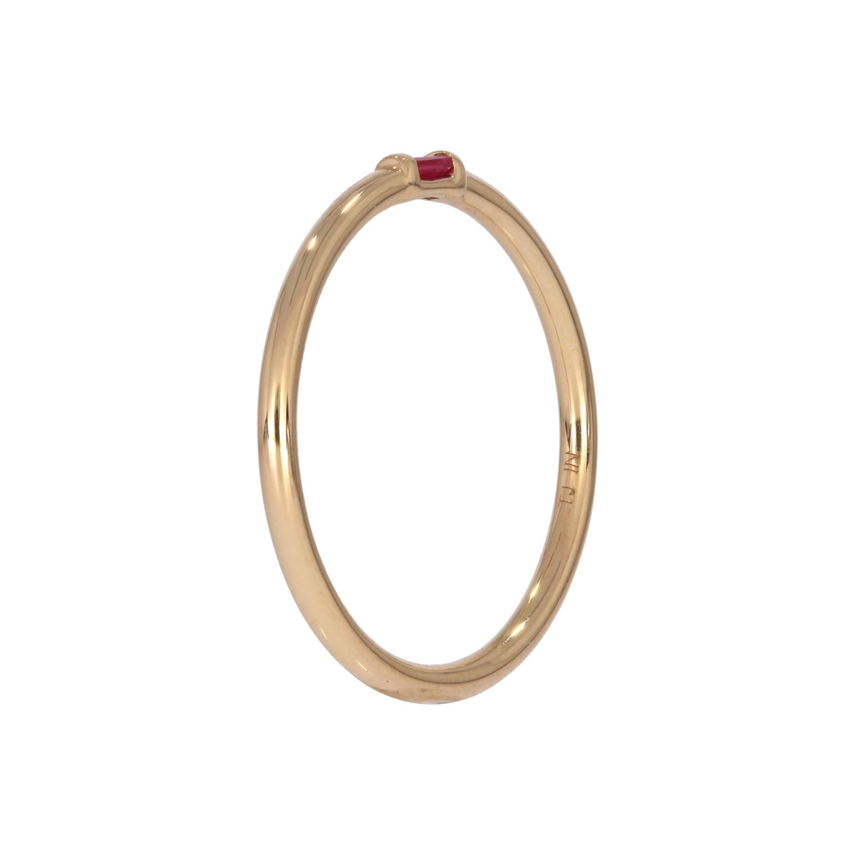 RAA01545. 14K Solid Yellow Gold Solo Baguette Ring