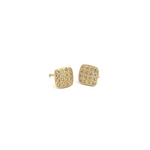 Load image into Gallery viewer, 14K Solid Gold and Diamonds Square Earrings. GDT13
