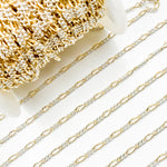 Load image into Gallery viewer, XM/3831C. 14K Gold Filled &amp; Sterling Silver Figaro Link Chain – Long Gold, Short Silver Pattern