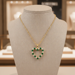 Load image into Gallery viewer, PHD38921. 14K Solid Gold Diamond and Gemstone Heart Shape Necklace