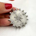 Load image into Gallery viewer, DP531. Diamond Sterling Silver Round Compass Pendant
