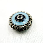 Load image into Gallery viewer, DC142A. Diamond Sterling Silver Round Enamel Bead with Gemstone
