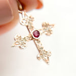 Load image into Gallery viewer, DC327. Diamond Sterling Silver Cross Pendant with Gemstone
