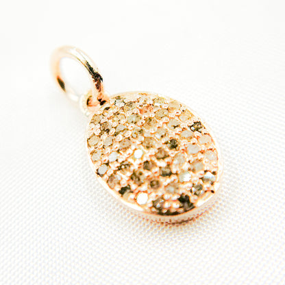 DC944. Diamond Sterling Silver Oval Charm