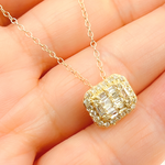 Load image into Gallery viewer, 14k Solid Yellow Gold Cable Link Necklace with Diamonds. PFF32462
