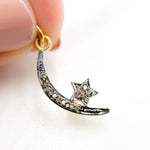 Load image into Gallery viewer, DC403. Diamond Sterling Silver Moon and Star Pendant
