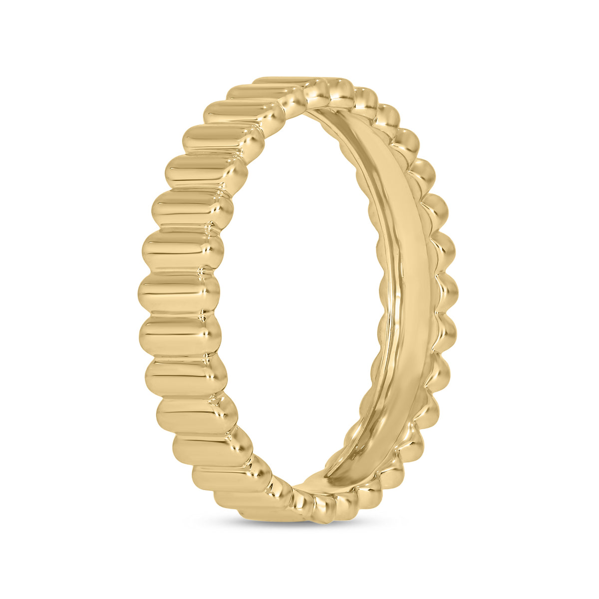 14K Solid Yellow Gold Bars Ring.