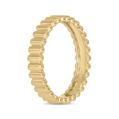 14K Solid Yellow Gold Bars Ring.