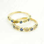 Load image into Gallery viewer, 14K Solid Gold Diamond &amp; Blue Sapphire Ring. RAE00536BS
