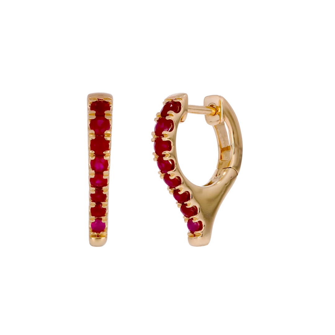 EHZ57340. 14K Solid Gold Diamond Fancy Hoops