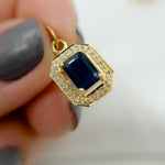 Load image into Gallery viewer, 14K Solid Gold Diamond Rectangle Charm. GDP410
