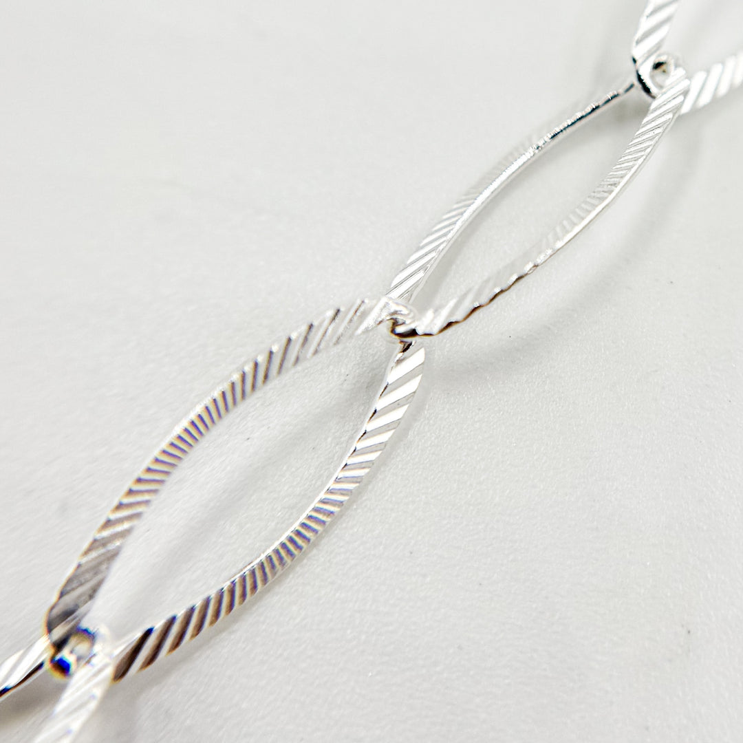 Y56FDSS. Sterling Silver Textured Oval Link Chain