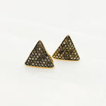 Load image into Gallery viewer, DE036. Diamond Sterling Silver Triangle Studs
