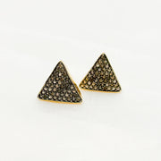 Diamond Sterling Silver Triangle Studs