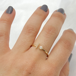 Load image into Gallery viewer, 14k Solid Gold Circle and Rectangle Diamond Ring. RFA17008
