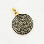 Load image into Gallery viewer, DP039. Diamond Sterling Silver Round Pendant
