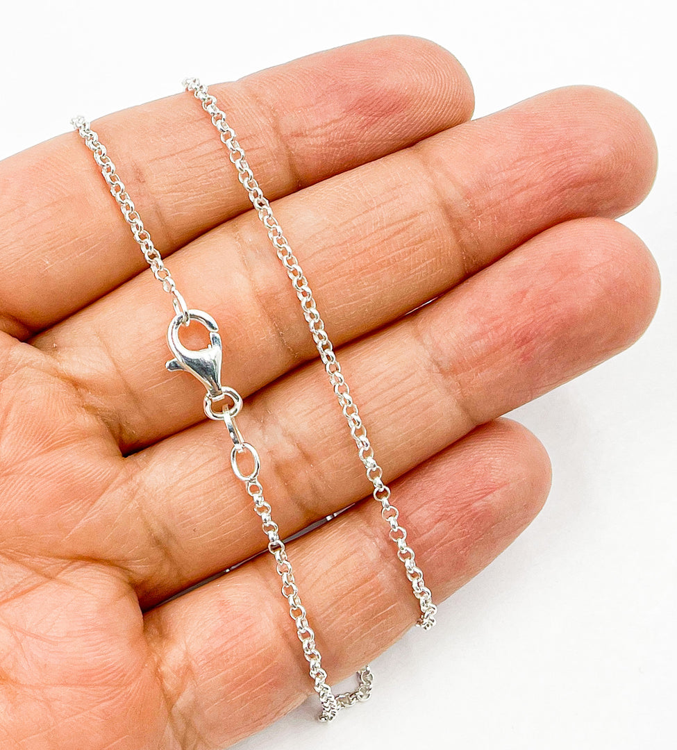 12Necklace. Sterling Silver 1 mm Round Link