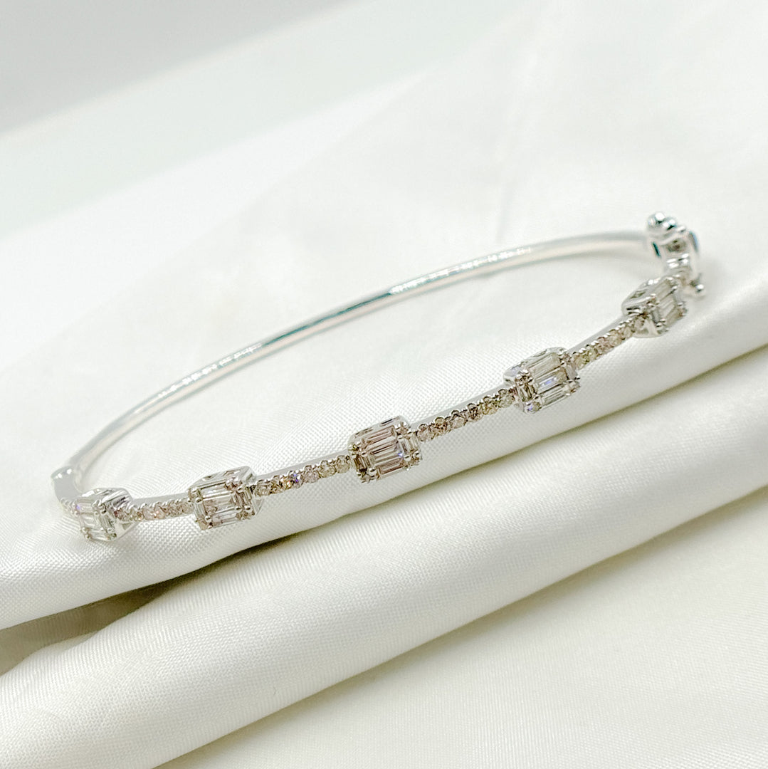 14K White Solid Gold Diamond Bracelet. BNL68167