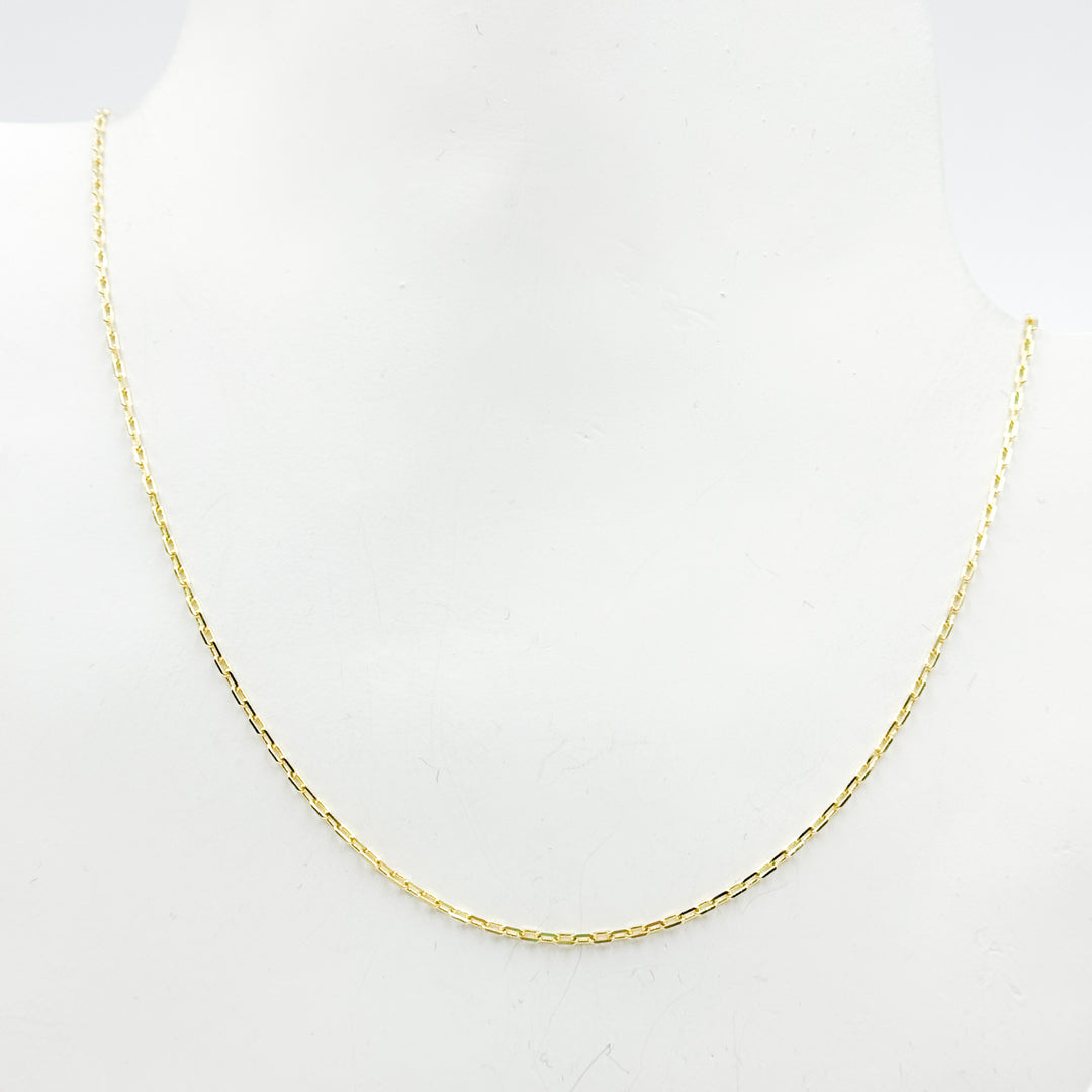 040FFCLT518K. 18K Solid Yellow Gold Cable Link Chain