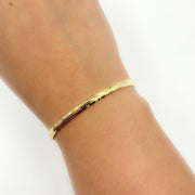 330CCTDBRA8BR. 14K Solid Gold Flat Snake Bracelet