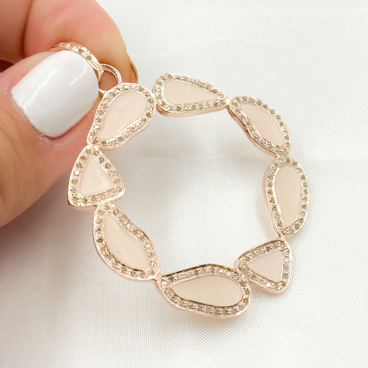 Shop Now Silver Round Fancy Enamel Pendant