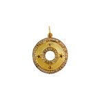 Load image into Gallery viewer, 14K Solid Gold with Diamonds Circle Shape Charm with Stars. GDP67
