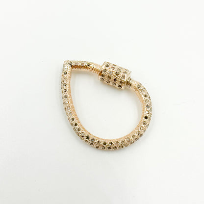 Diamond Sterling Silver Drop Carabiner Clasp