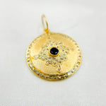 Load image into Gallery viewer, 14K Solid Gold Diamond and Gemstone Round Charm. GDP245
