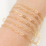 Load image into Gallery viewer, 058FL1BLbyFt. 14k Solid Yellow Gold Smooth Flat Oval Link Chain
