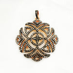 Load image into Gallery viewer, DP472. Diamond Silver Antique Finish Flower Pendant
