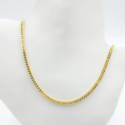 080HVI2004000. 14K Solid Yellow Gold Franco Hollow Chain Necklace