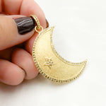 Load image into Gallery viewer, DP525. Diamond Sterling Silver Moon and Star Pendant
