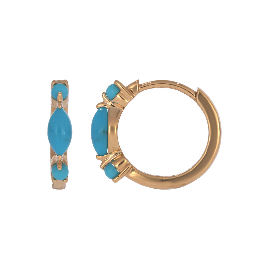 CE97339TQ6X3. 18K Solid Gold Turquoise Earring