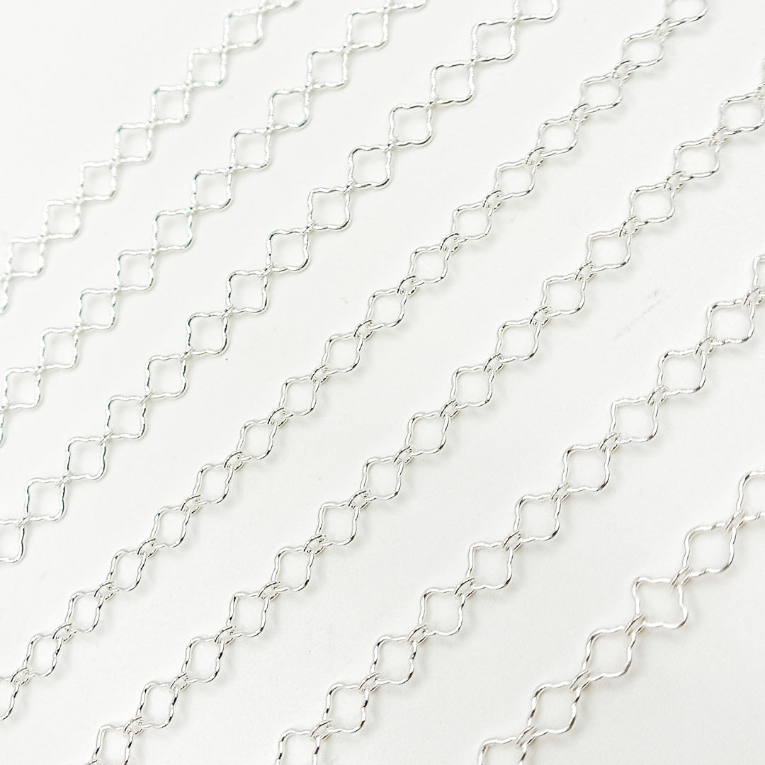 V296SS. Sterling Silver Clover and Oval Link Chain