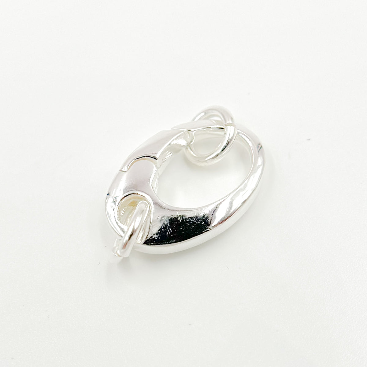 White Sterling Silver Oval Clasps