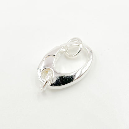 White Sterling Silver Oval Clasps