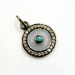 Load image into Gallery viewer, DC020A. Diamond Sterling Silver Round Enamel Charm with Gemstone
